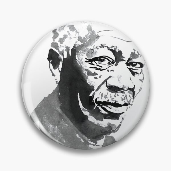 Item preview, Morgan Freeman Ink Portrait Watercolor Asian Style Art designed and sold by PredovicAshlynn.