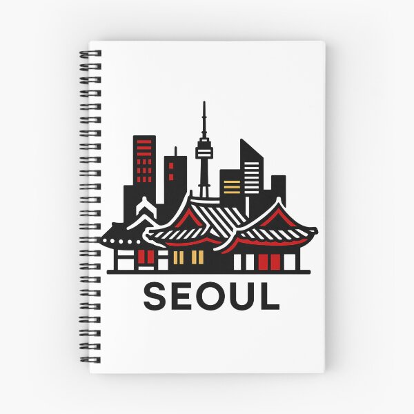 Item preview, Seoul Skyline & Hanok Rooftops – Minimalist Korean Cityscape Art designed and sold by bloomling.