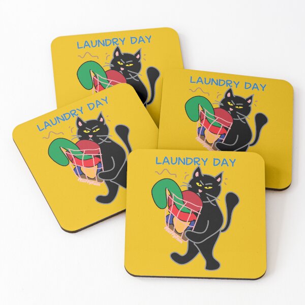 Item preview, Laundry day of black cat designed and sold by fluffyfamcraft.