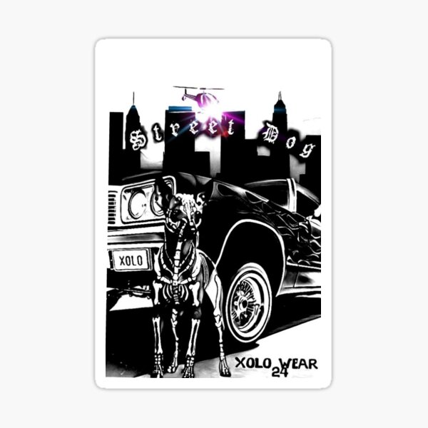 Item preview, XoloWear 24 Street Dog en blanco y negro designed and sold by XoloWear24.