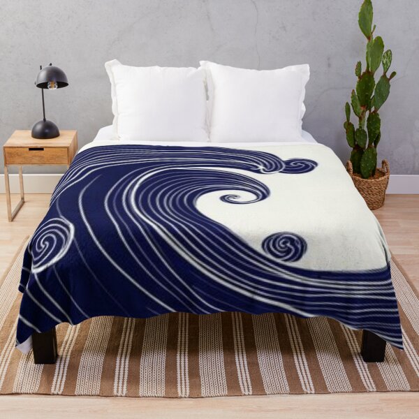 Item preview, The Wave Minimalist Navy Blue Wave Poster - Ocean Art Design designed and sold by FestivityFinds.