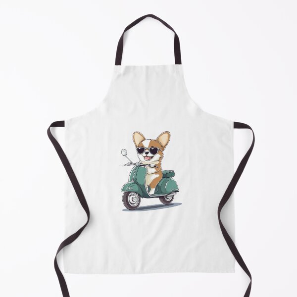 Item preview, Cool Corgi Riding Vintage Scooter – Funny Kawaii Dog Art for Scooter and Pet Lovers designed and sold by FreeMaMindStudio.