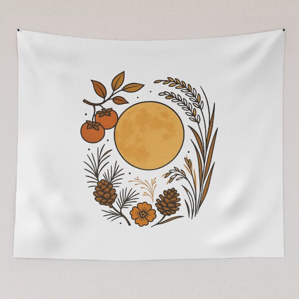Item preview, Chuseok Full Moon Garden – Korean Harvest Festival Art designed and sold by bloomling.