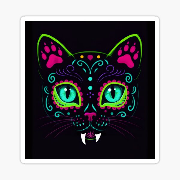 Item preview, Sugar Skull Kitty - Feral 1 designed and sold by brainyideasai.