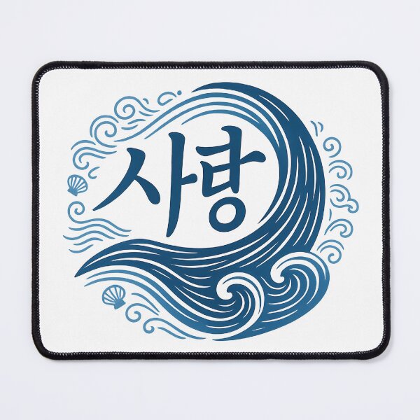 Item preview, “사랑” Hangul Ocean Wave Calligraphy – Korean Love Symbol Vector Art designed and sold by bloomling.