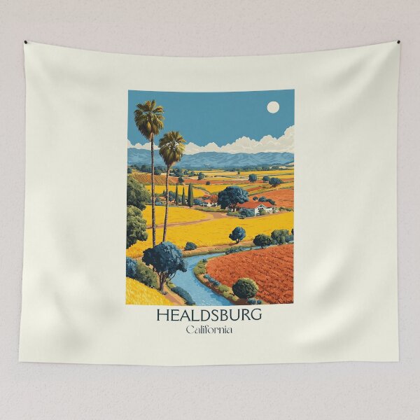 Item preview, Healdsburg California Vintage Poster | Wine Country Art designed and sold by TuncGK.