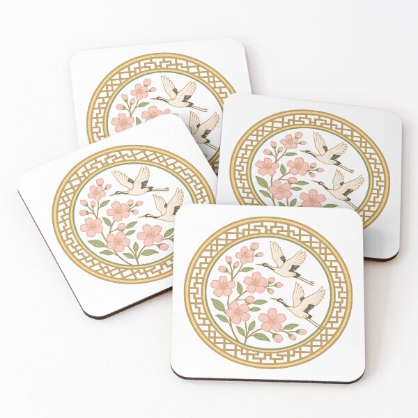 Item preview, Gyeongbokgung Cherry Blossom Cranes – Traditional Korean Palace Vector designed and sold by bloomling.