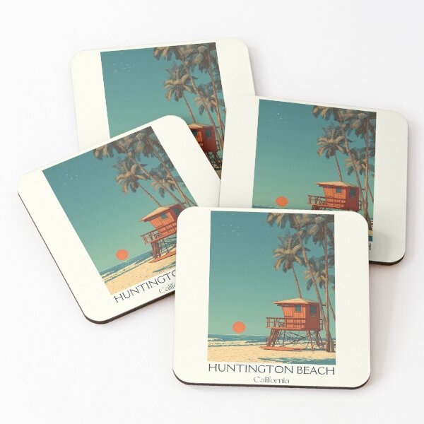 Item preview, Huntington Beach California Retro Poster | Surf City USA designed and sold by TuncGK.