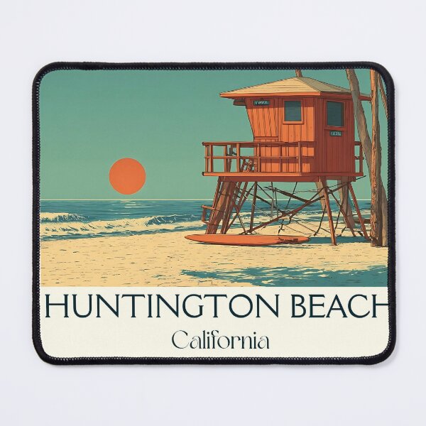 Item preview, Huntington Beach California Retro Poster | Surf City USA designed and sold by TuncGK.