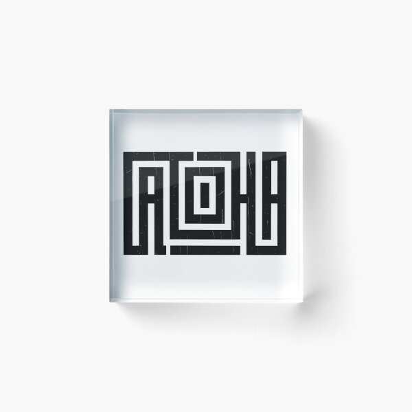 Item preview, Geometric Aloha Maze Typography T-Shirt designed and sold by FestivityFinds.