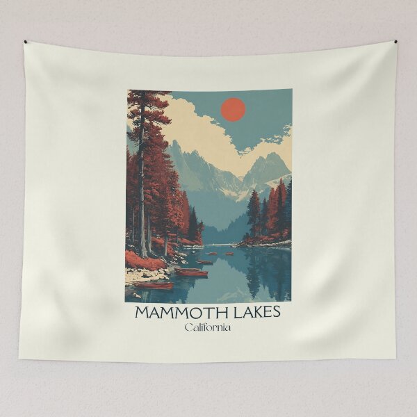 Item preview, Mammoth Lakes California Retro Poster | Eastern Sierras Art designed and sold by TuncGK.