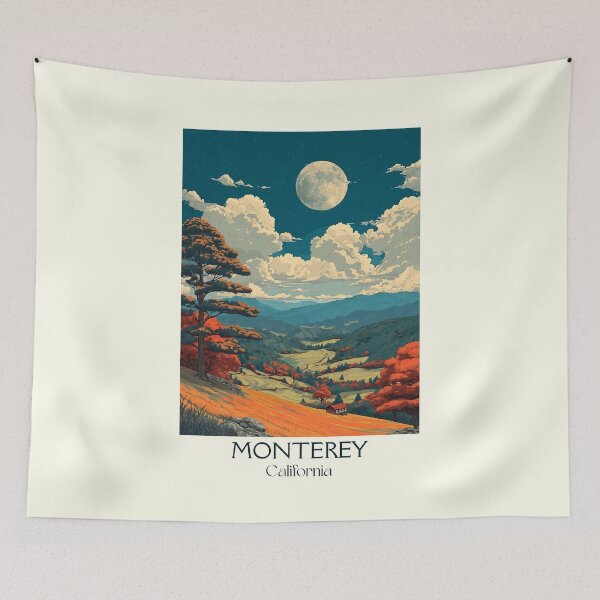 Item preview, Monterey California Vintage Travel Poster | Coastal Scenery designed and sold by TuncGK.