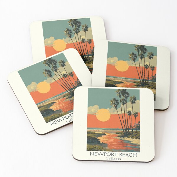 Item preview, Newport Beach California Retro Sunset Poster | Orange County designed and sold by TuncGK.