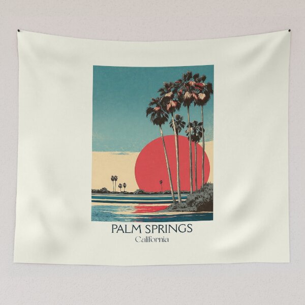 Item preview, Palm Springs California Retro Poster | Mid-Century Modern Art designed and sold by TuncGK.