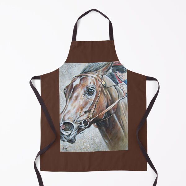 Item preview, Oil painting of thoroughbred racehorse mare with jockey designed and sold by Tahnja Wolter.