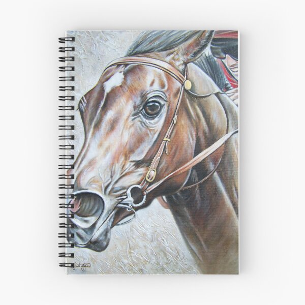 Item preview, Oil painting of thoroughbred racehorse mare with jockey designed and sold by Tahnja Wolter.