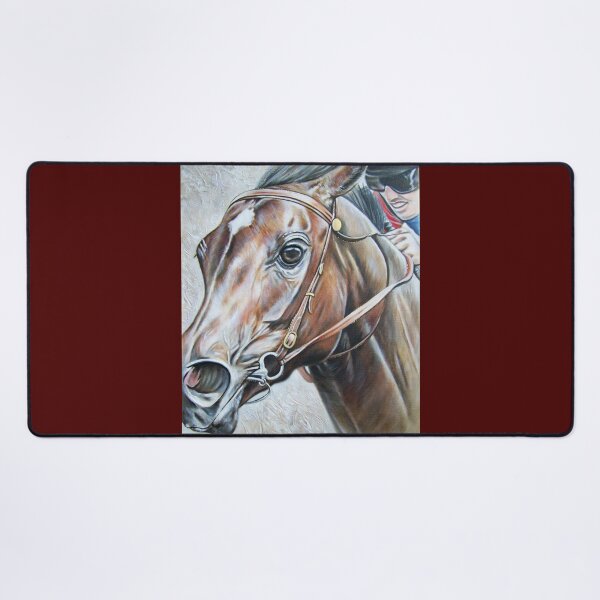 Item preview, Oil painting of thoroughbred racehorse mare with jockey designed and sold by Tahnja Wolter.