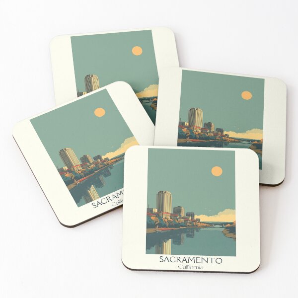 Item preview, Sacramento California Vintage Poster | Tower Bridge Cityscape designed and sold by TuncGK.