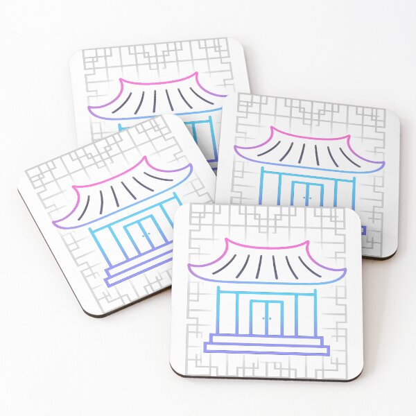 Item preview, Neon Korean Hanok House – Cyber Glow Traditional Architecture Vector designed and sold by bloomling.