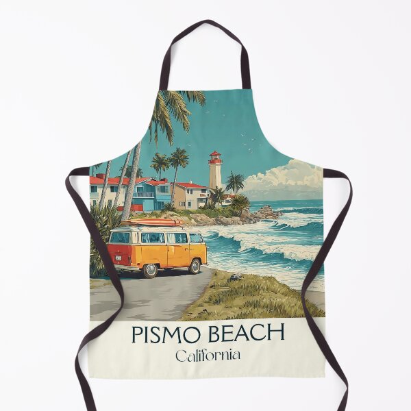 Item preview, Pismo Beach California Vintage Poster | Classic Hippie Bus Art designed and sold by TuncGK.
