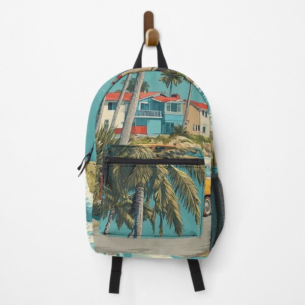 Item preview, Pismo Beach California Vintage Poster | Classic Hippie Bus Art designed and sold by TuncGK.