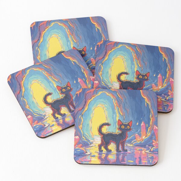 Item preview, magical cave, little black cat designed and sold by Mauswohn.