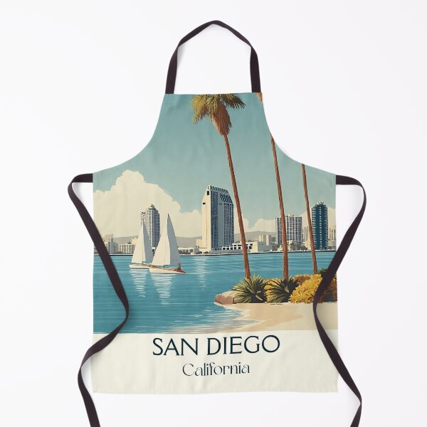 Item preview, San Diego California Vintage Travel Poster | City Skyline Art designed and sold by TuncGK.