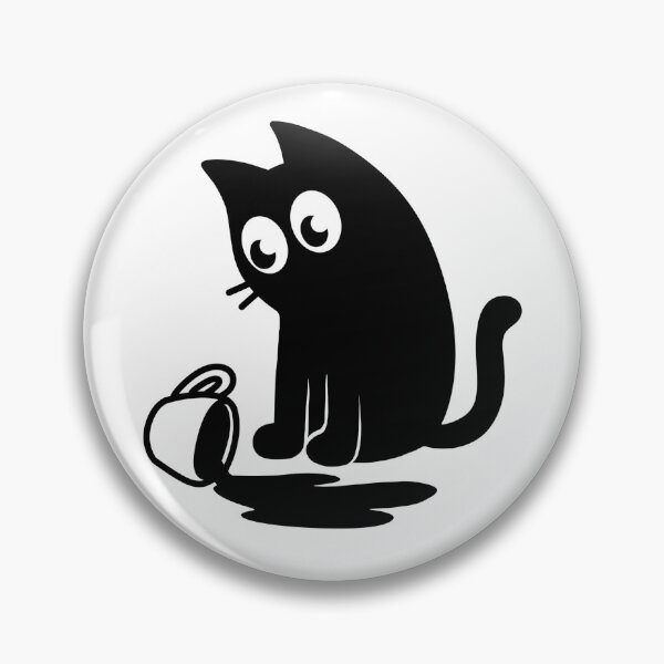 Artikelvorschau, Lustige schwarze Katze verschüttet Kaffee Silhouette Cartoon entworfen und verkauft von magdalenanegra.