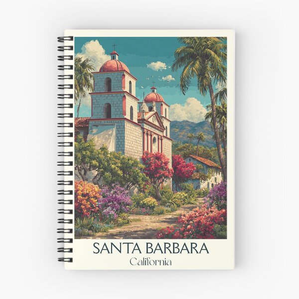 Artikelvorschau, Santa Barbara Kalifornien Vintage Poster | Mission Stil Kunst entworfen und verkauft von TuncGK.