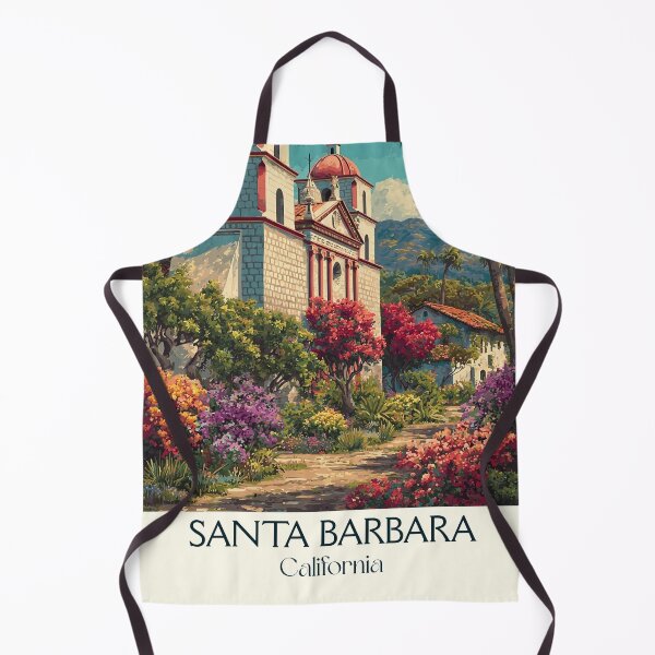 Item preview, Santa Barbara California Vintage Poster | Mission Style Art designed and sold by TuncGK.