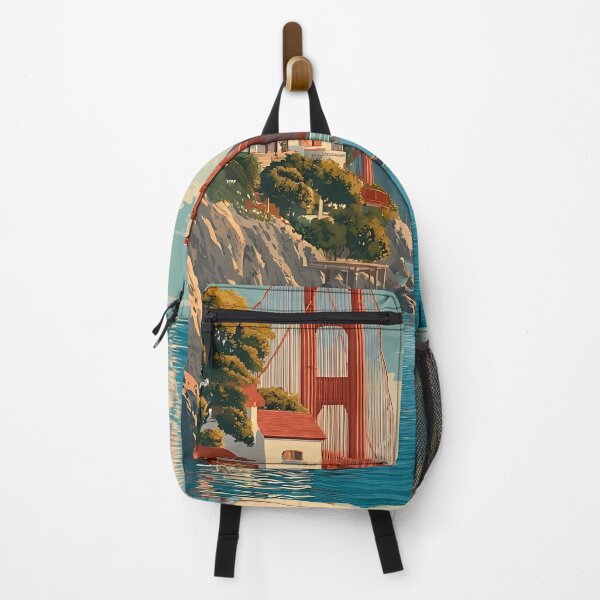 Item preview, Sausalito California Vintage Poster | View of Golden Gate designed and sold by TuncGK.