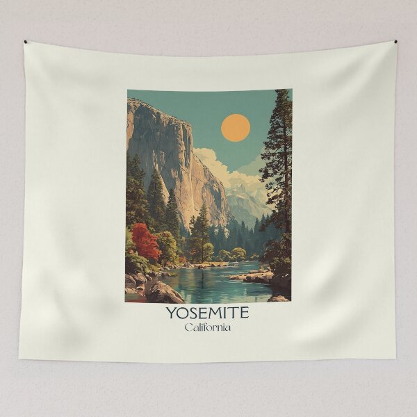 Item preview, Yosemite National Park Vintage Travel Poster | El Capitan Art designed and sold by TuncGK.