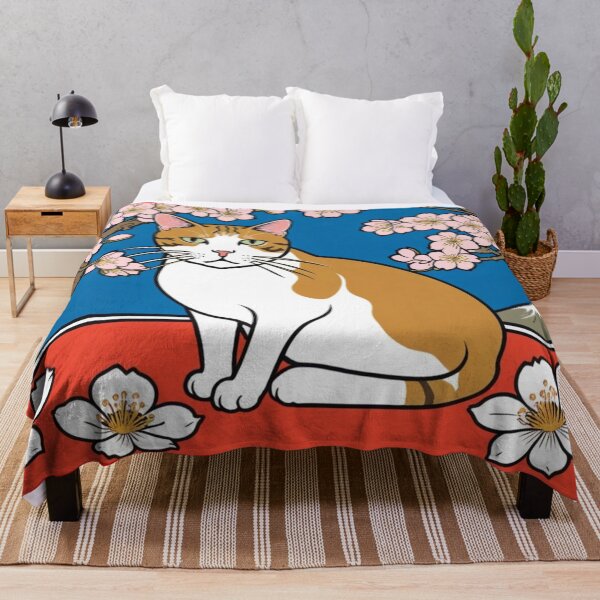Item preview, Brown & White Cat with Plum Blossoms – Classic Japanese Style designed and sold by LEO'S CREATURE れおずくりーちゃー.