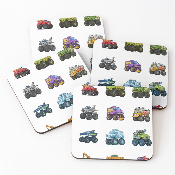 Item preview, Monster Truck Sticker Pack for Kids – 12 Cartoon Vehicles (Ages 3–5) designed and sold by kristy234.