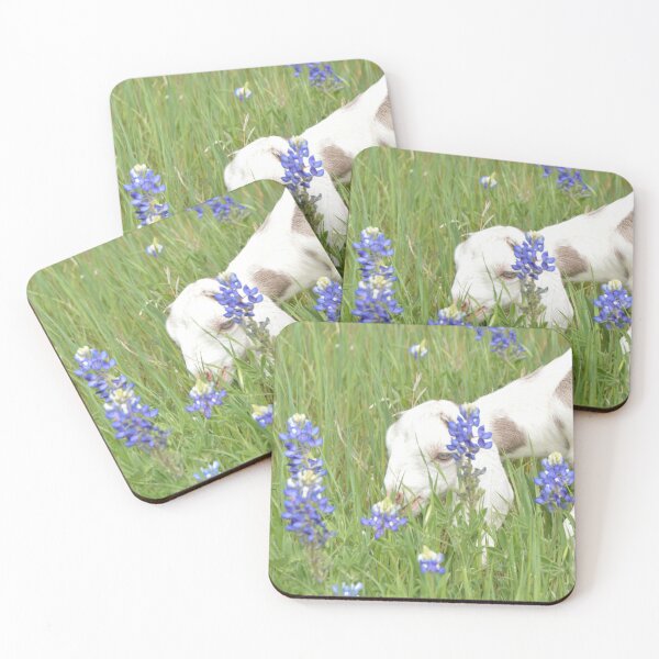 Item preview, Spotted Nubian Doe Frostbite with Texas Bluebonnets  designed and sold by RobynPeters1836.