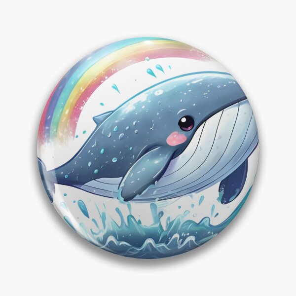 Item preview, Kawaii Whale Jumping with Rainbow Splash Cute Ocean Sticker designed and sold by FestivityFinds.