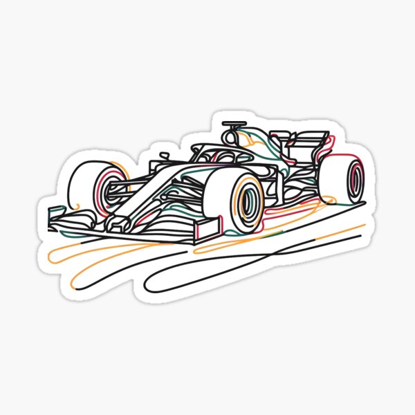 Item preview, Formula 1 Car – Colorful Line Art Racing Design designed and sold by Color-Made.