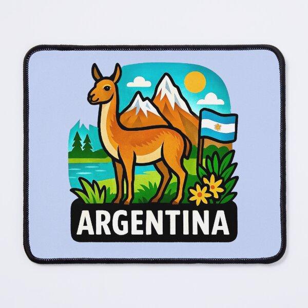 Item preview, Argentina - Guanaco & Andes Mountains designed and sold by Myra365Art.