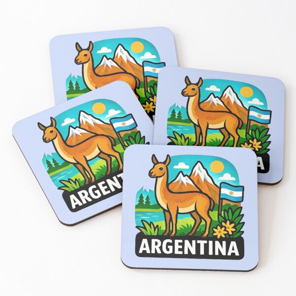 Item preview, Argentina - Guanaco & Andes Mountains designed and sold by Myra365Art.