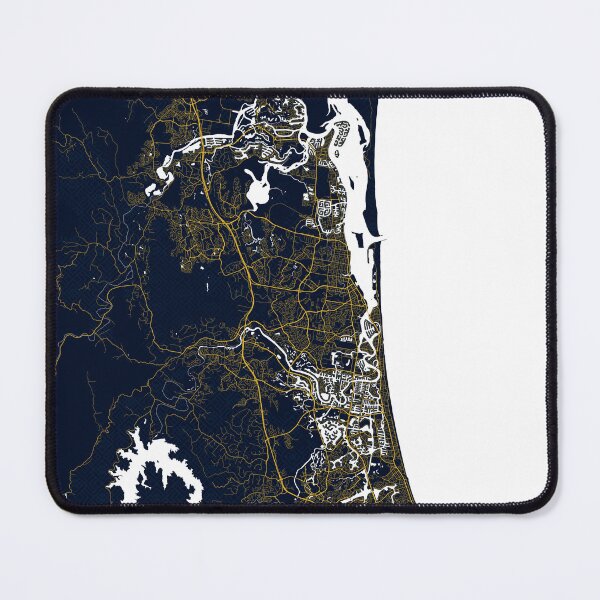 Item preview, Gold Coast City Map of Queensland, Australia - Gold Art Deco designed and sold by deMAP.