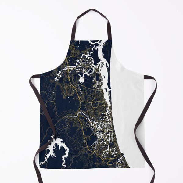 Item preview, Gold Coast City Map of Queensland, Australia - Gold Art Deco designed and sold by deMAP.