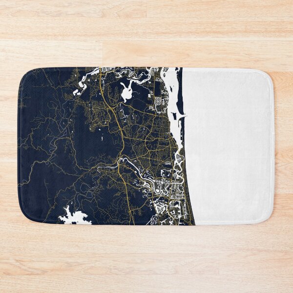 Item preview, Gold Coast City Map of Queensland, Australia - Gold Art Deco designed and sold by deMAP.