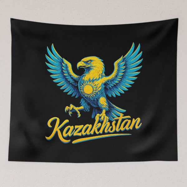 Item preview, Kazakhstan Eagle Sun Flag Gift designed and sold by Pineapple-Tree.
