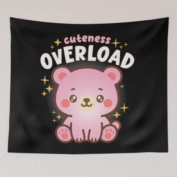 Item preview, Cuteness Overload – Kawaii Pink Teddy Bear designed and sold by samah82.