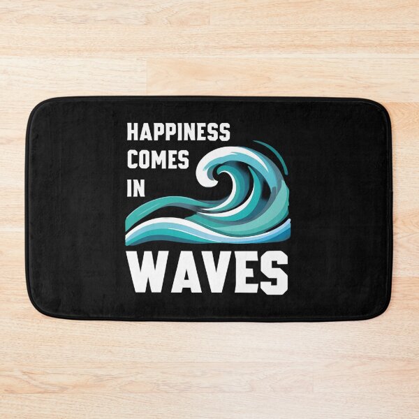 Item preview, Happiness Comes in Waves Ocean Quote Sticker designed and sold by FestivityFinds.