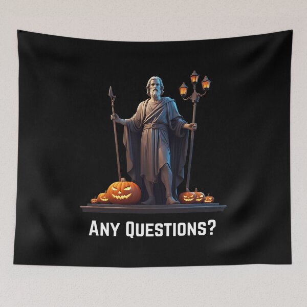 Item preview, Any Questions - Stoic Philosopher Epictetus in Halloween Night designed and sold by LexaArtworks.