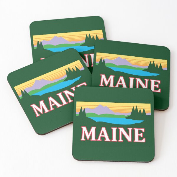 Item preview, Maine Mountain Sunset Landscape | Retro Nature Graphic designed and sold by ArtSpireWorks.