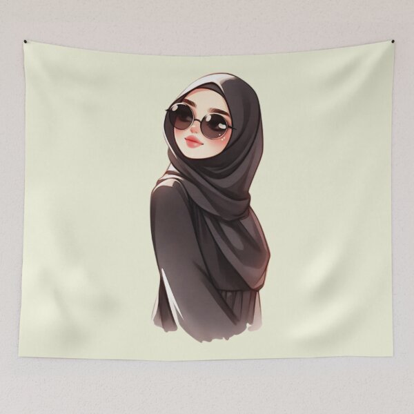 Item preview, Stylish Hijabi Girl – Digital Art Illustration designed and sold by Lulunza.