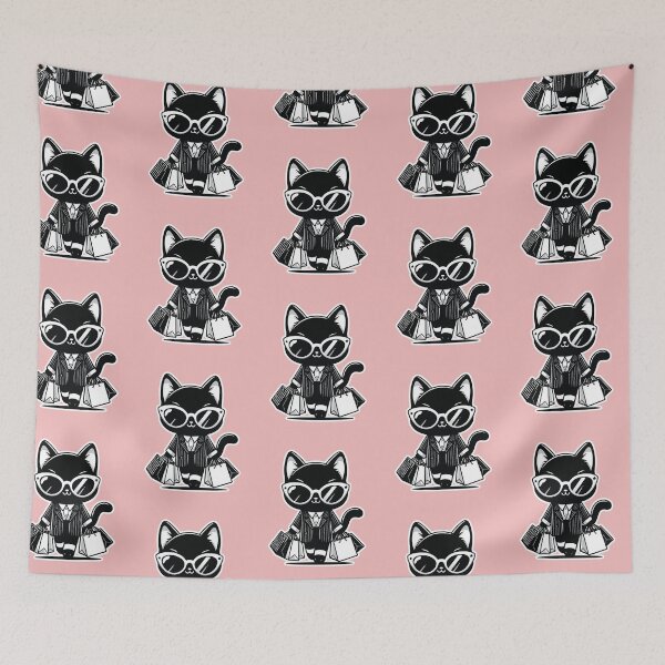 Item preview, Tuxedo Cat Shopping Day Vibes designed and sold by PetsClan.