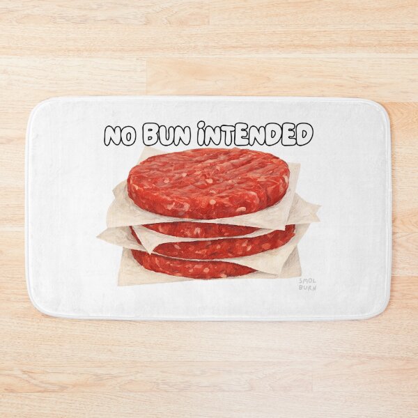 Item preview, No Bun Intended – Funny Burger Stack Pun Design in Painting Style designed and sold by smolburndesign.